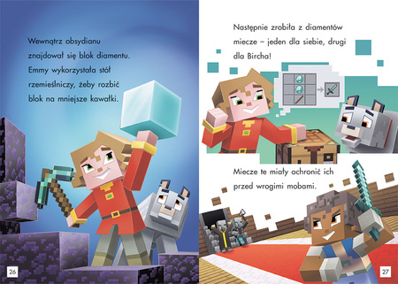 Moby w leśnym dworze. Minecraft. Tryb czytania