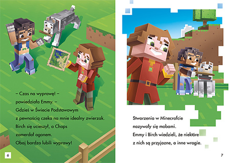 Moby w świecie podstawowym. Minecraft. Tryb czytania