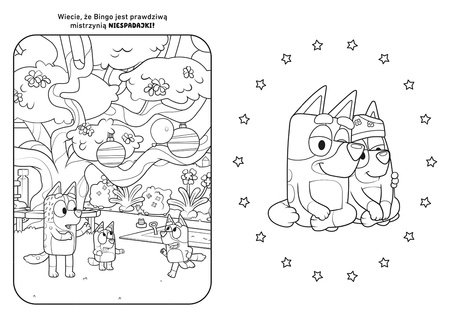 Ale zabawa. Bluey. Wesoła kolorowanka