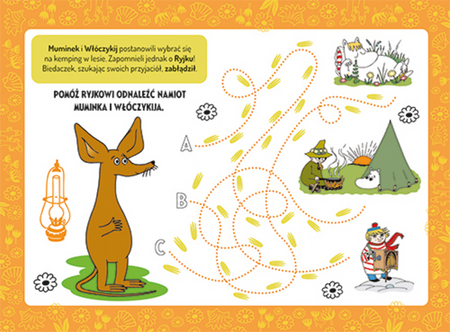 Muminki. Podano do stołu. Podkładki pod talerz z zadaniami