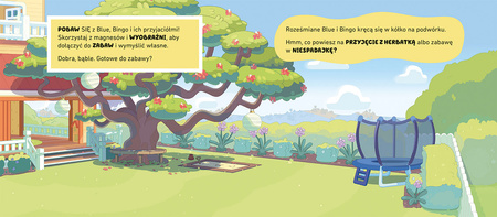 Pobawmy się na dworze! Bluey. Książka z magnesami
