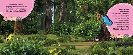 Masza i Niedźwiedź. Z wizytą w lesie. Książka z magnesami