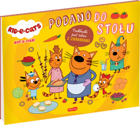 Kot-o-ciaki. Podano do stołu. Podkładki pod talerz z zadaniami