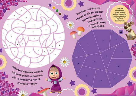 Masza i Niedźwiedź. Mozaiki do wyklejania i koloro wania