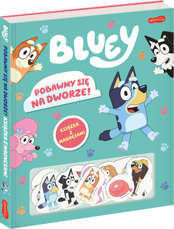 Pobawmy się na dworze! Bluey. Książka z magnesami
