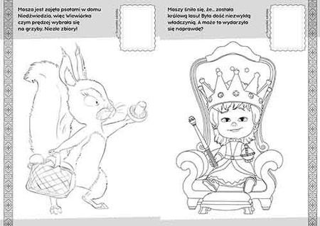 Masza i Niedźwiedź. Koloruj i naklejaj