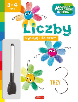 Liczby. Akademia Mądrego Dziecka. Rysuję i ścieram